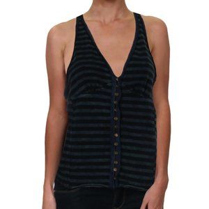 Free People we the free vintage blue stripe halter top various